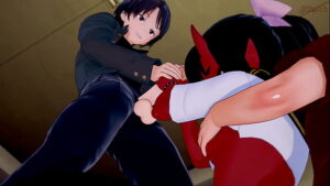סרטי סקס Meru the Succubus gets fucked by two guys and covered in cum.